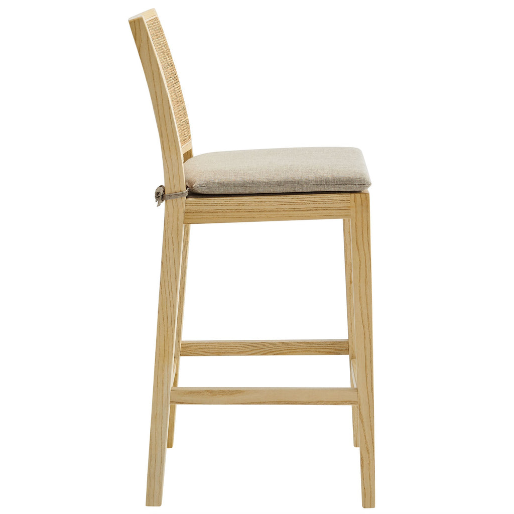 Ovard Wood and Rattan Counter Stool