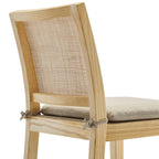 Ovard Wood and Rattan Counter Stool