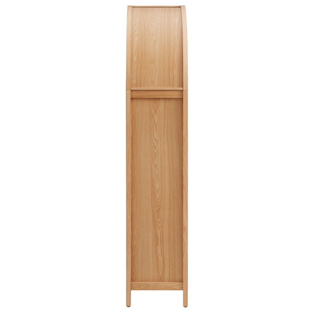 Calista 79" Tall Wide Rattan Arched Storage Cabinet