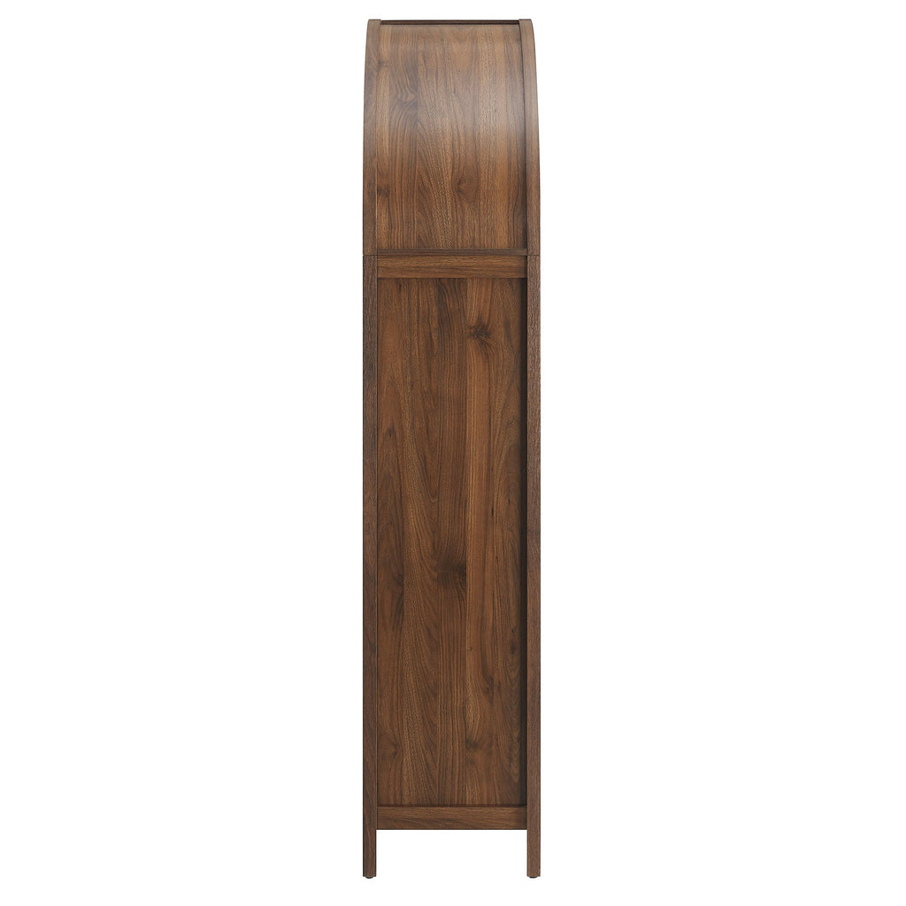 Calista 79" Tall Wide Rattan Arched Storage Cabinet