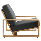 Lirienne Outdoor Patio Aluminum Faux Wood Armchair