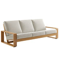 Lirienne Outdoor Patio Aluminum Faux Wood Sofa