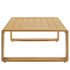 Lirienne Outdoor Patio Aluminum Faux Wood Coffee Table