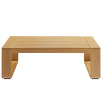 Lirienne Outdoor Patio Aluminum Faux Wood Coffee Table