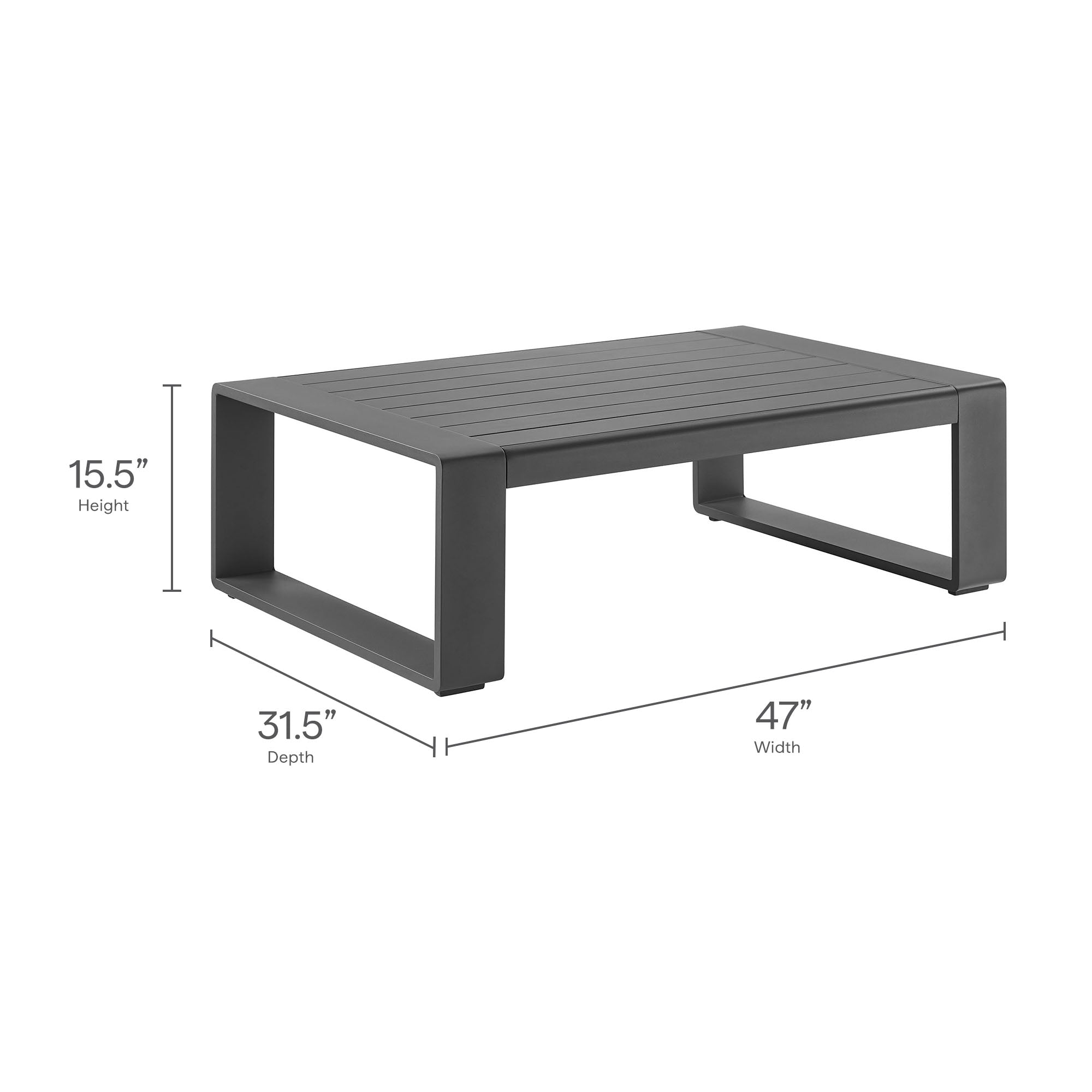 Lirienne 4-Piece Outdoor Patio Aluminum Faux Wood Furniture Set