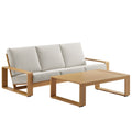 Lirienne 2-Piece Outdoor Patio Aluminum Faux Wood Furniture Set