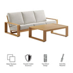 Lirienne 2-Piece Outdoor Patio Aluminum Faux Wood Furniture Set