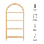 Vexley 72 Inch Large Arched Bookshelf