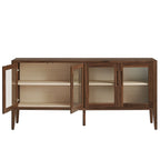 Nell 72" Glass Door Sideboard Storage Display Cabinet