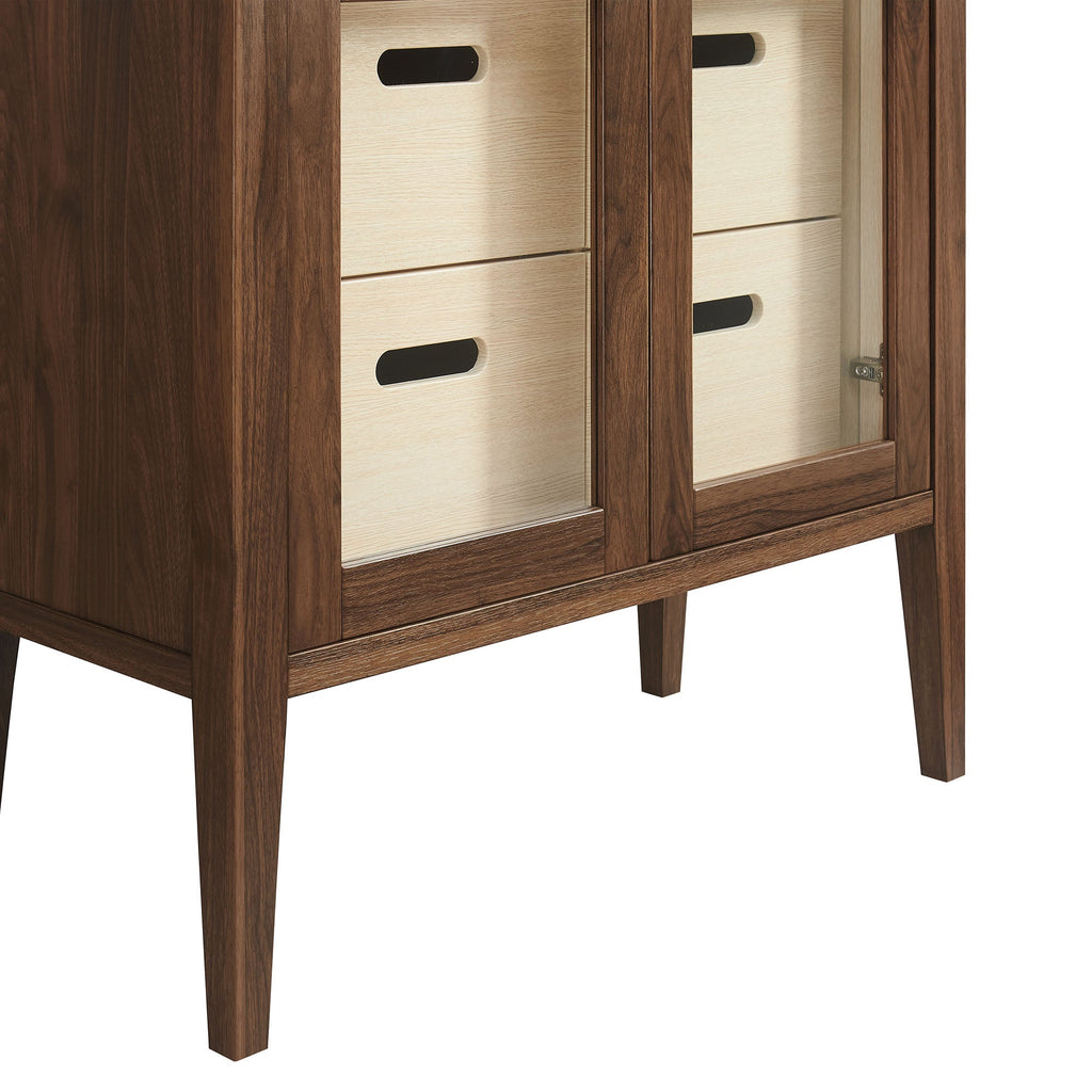 Nell 71" Glass Door Tall Display Storage Cabinet