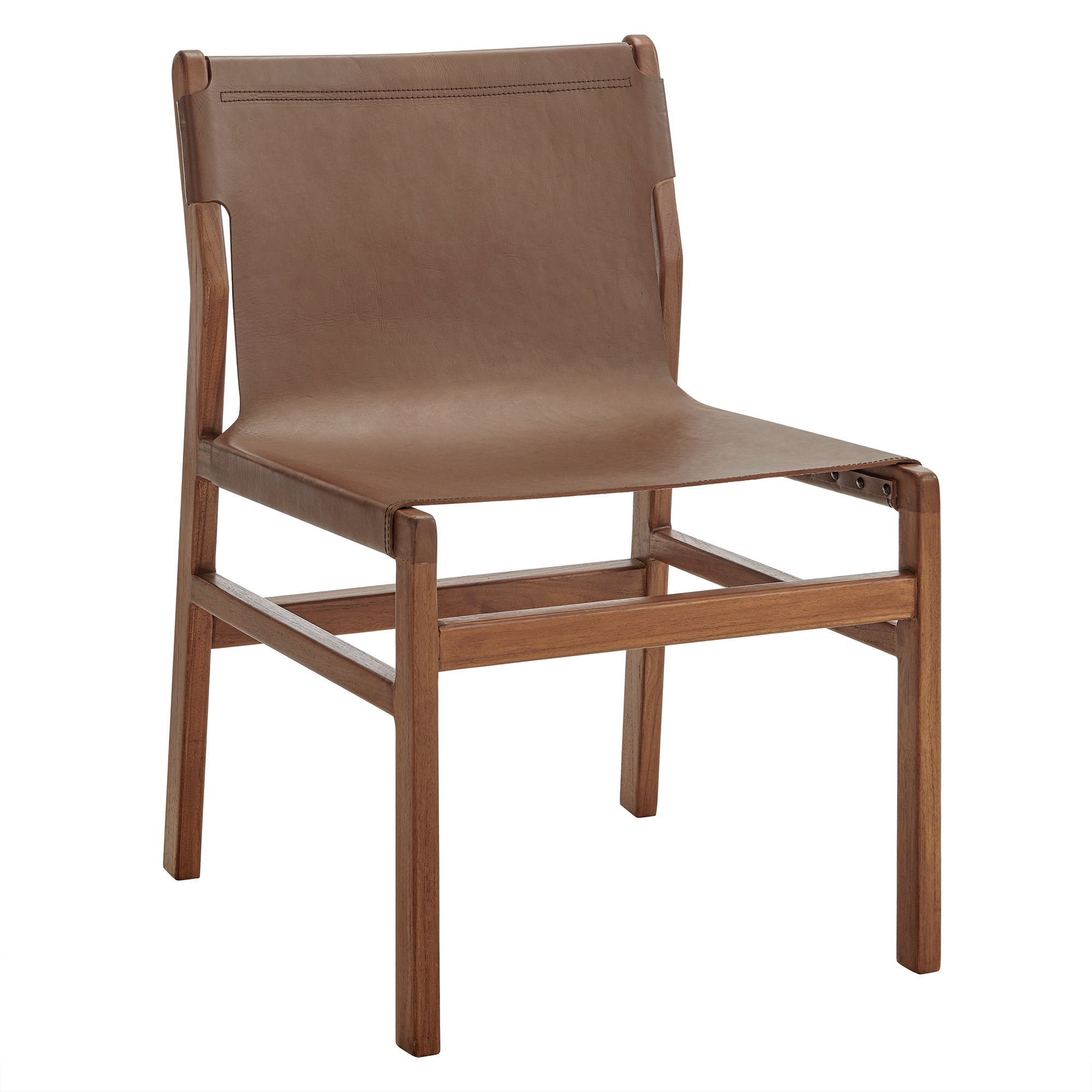 Sonora Leather Dining Side Chair - EEI-7326-NUT