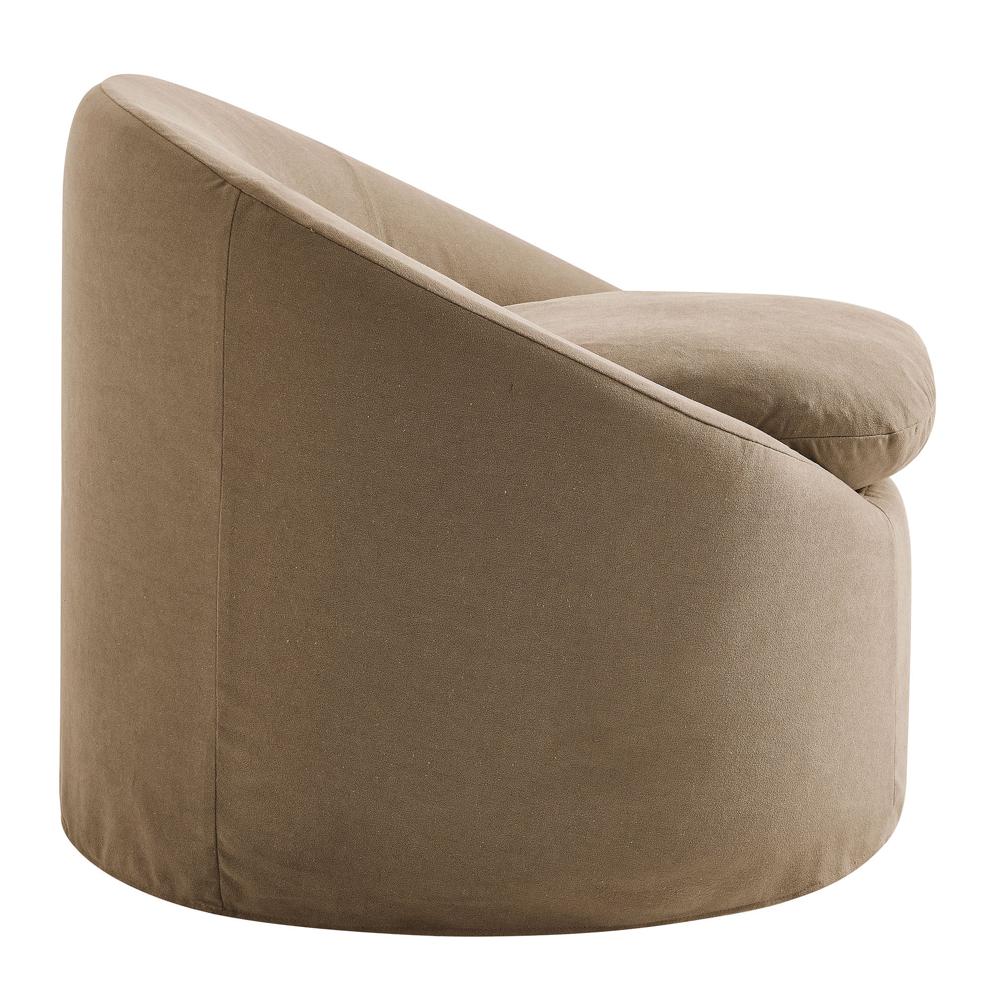 Sadie Slipcovered Linen-Blend Round Accent Chair