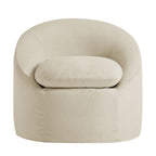 Sadie Slipcovered Linen-Blend Round Accent Chair