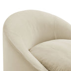 Sadie Slipcovered Linen-Blend Round Accent Chair