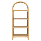 Celeste 67 Inch Tall Arched Natural Rattan Bookshelf