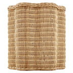 Erika Scalloped Natural Rattan Side Table