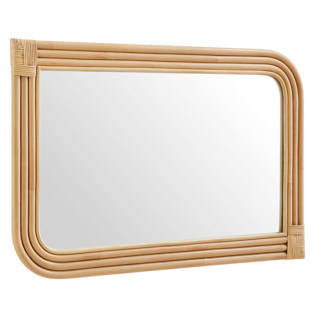 Corsica Curved Rectangle Rattan Wall Mirror
