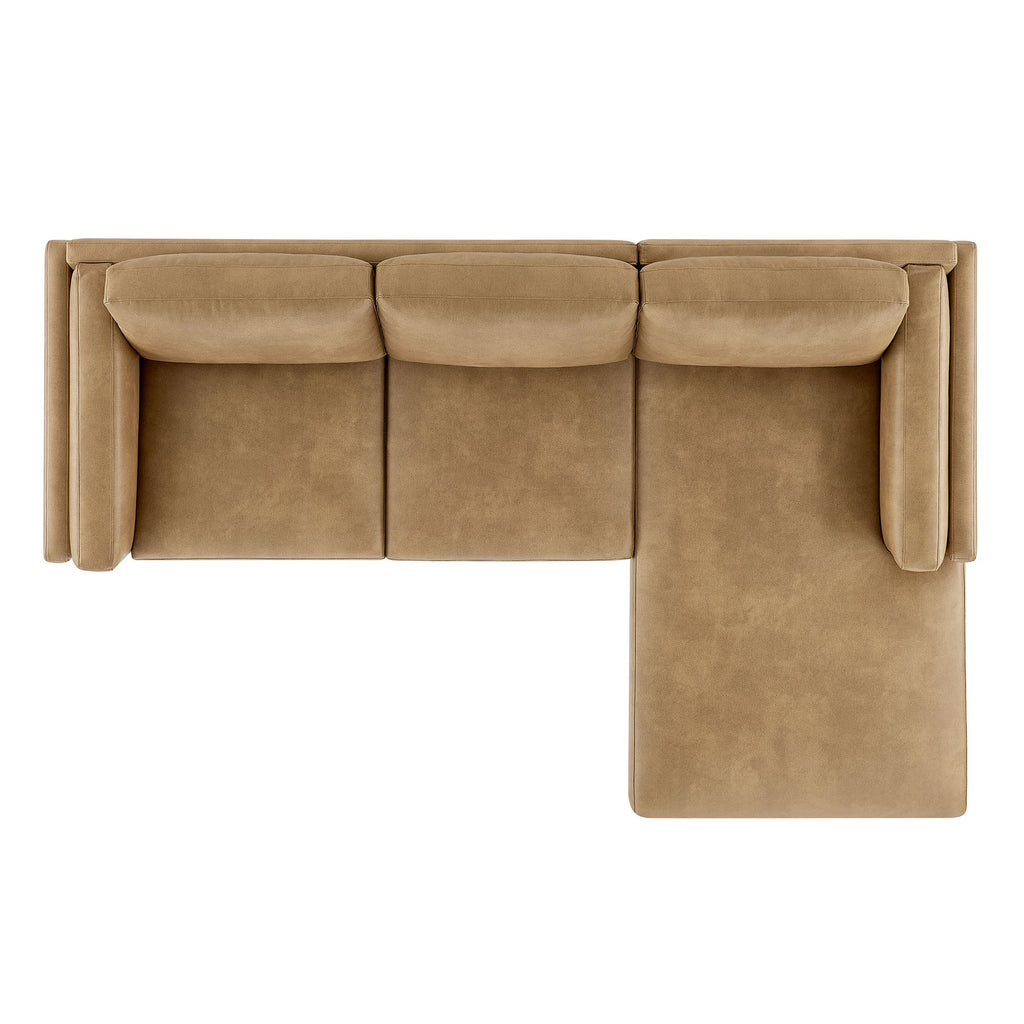Roscoe Right-Facing Vegan Leather Sectional Sofa with Chaise