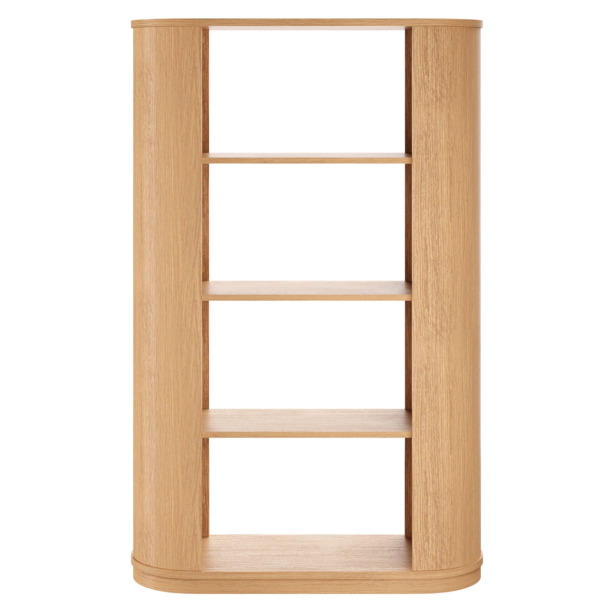 Aspect 74 Inch Curved 4 Tier Bookshelf