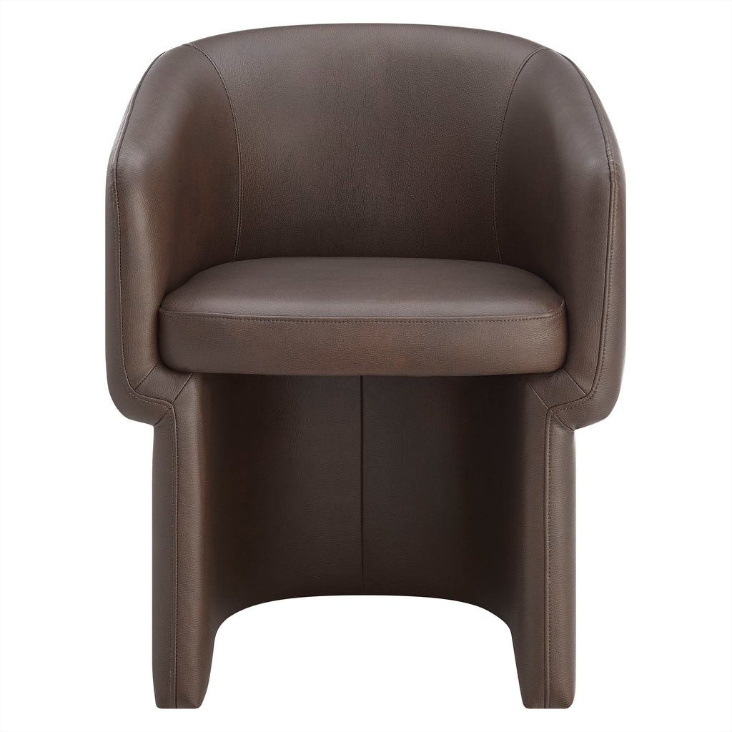Verity Barrel Back Vegan Leather Dining Chair