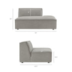 Restore Performance Fabric Upholstered Right-Facing Armless Modular Chaise