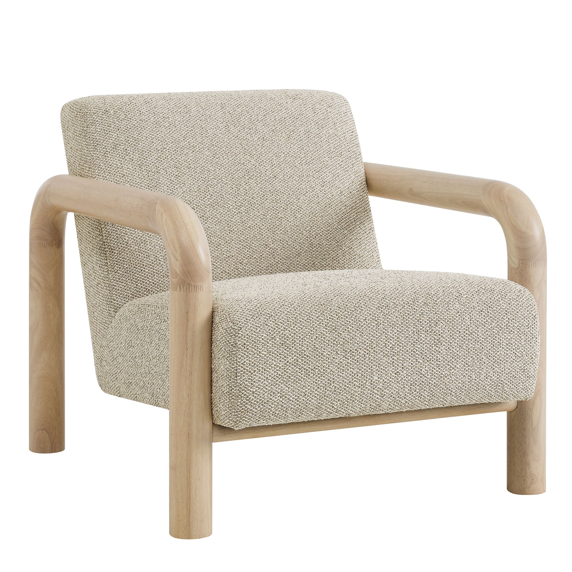 Sereno Boucle Accent Chair - EEI-7391-MRB-OAK