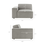 Restore Performance Fabric Upholstered Left-Facing Modular Lounge Chair