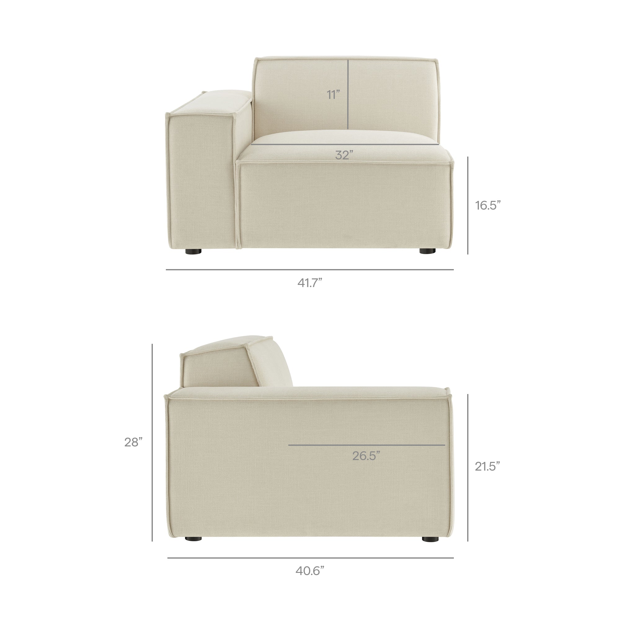 Mavenwood Wisteria 2-Piece Modular Loveseat