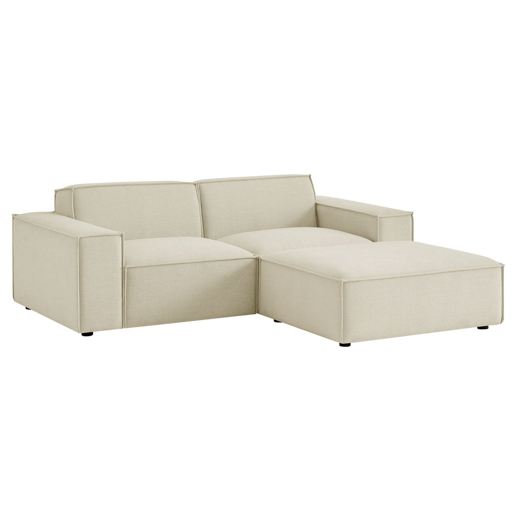 Restore 3-Piece Performance Fabric Upholstered Modular Loveseat with Ottoman - EEI-7405-ECR