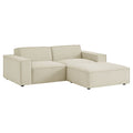 Restore 3-Piece Performance Fabric Upholstered Modular Loveseat with Ottoman - EEI-7405-ECR