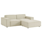 Restore 3-Piece Performance Fabric Upholstered Modular Loveseat with Ottoman - EEI-7405-ECR