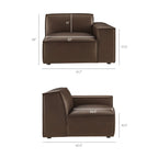 Restore 3-Piece Vegan Leather Modular Loveseat with Ottoman