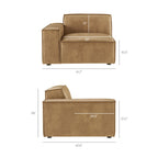 Restore 3-Piece Vegan Leather Modular Loveseat with Ottoman