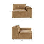 Restore 3-Piece Vegan Leather Modular Loveseat with Ottoman