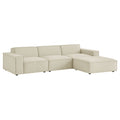 Restore 4-Piece Performance Fabric Upholstered Modular Sofa Set with Ottoman - EEI-7409-ECR