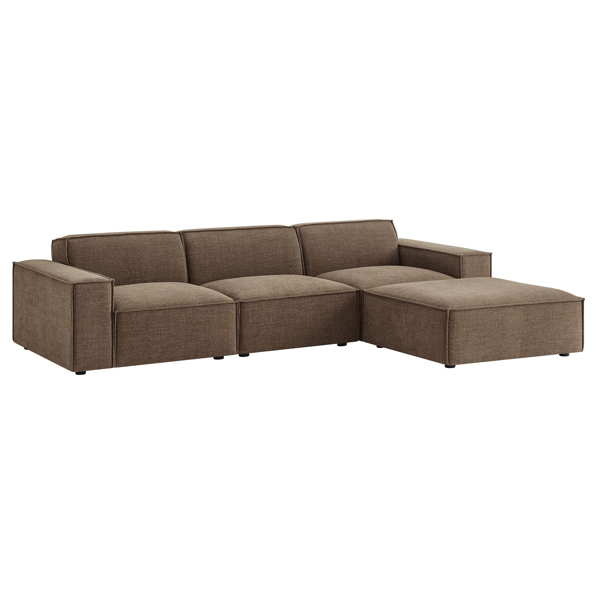 Restore 4-Piece Performance Fabric Upholstered Modular Sofa Set with Ottoman - EEI-7409-MOC