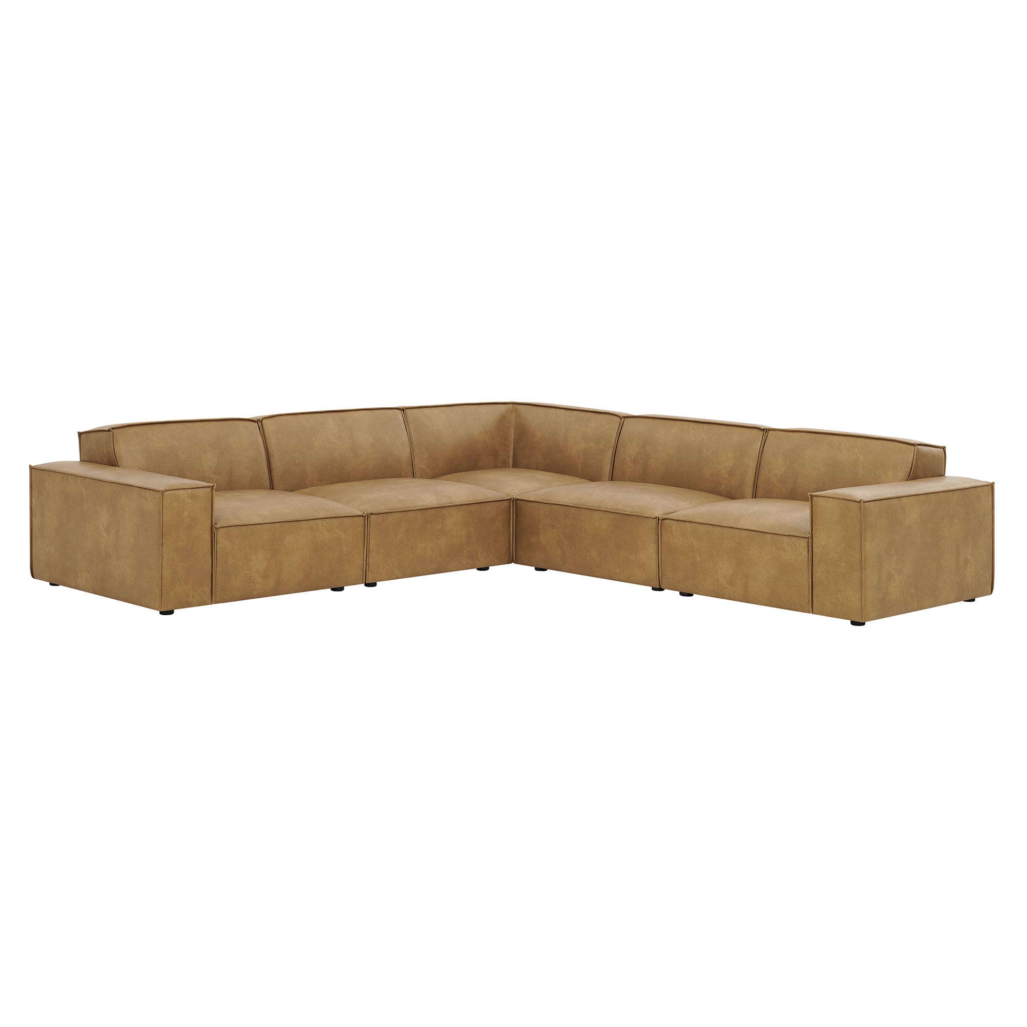 Restore 5-Piece Vegan Leather Modular L-Shaped Sofa