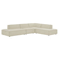 Restore 4-Piece Performance Fabric Upholstered Modular L-Shaped Armless Sectional Sofa
