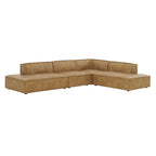 Restore 4-Piece Vegan Leather Modular L-Shaped Armless Sectional Sofa