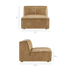Restore 4-Piece Vegan Leather Modular L-Shaped Armless Sectional Sofa