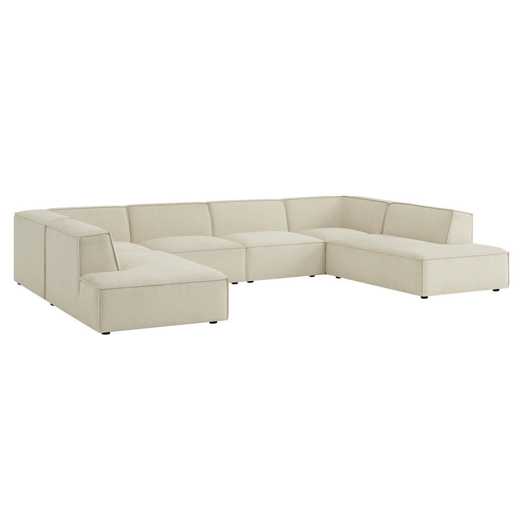 Restore 6-Piece Performance Fabric Upholstered U-Shaped Sectional Sofa - EEI-7415-ECR