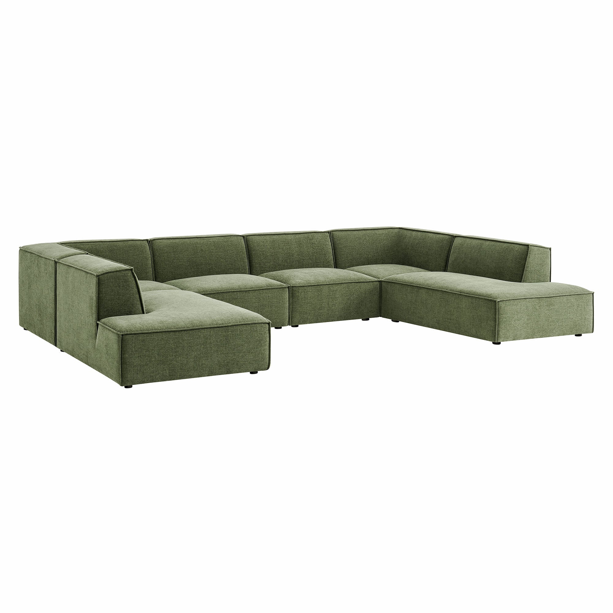 Restore 6-Piece Performance Fabric Upholstered U-Shaped Sectional Sofa - EEI-7415-FOL