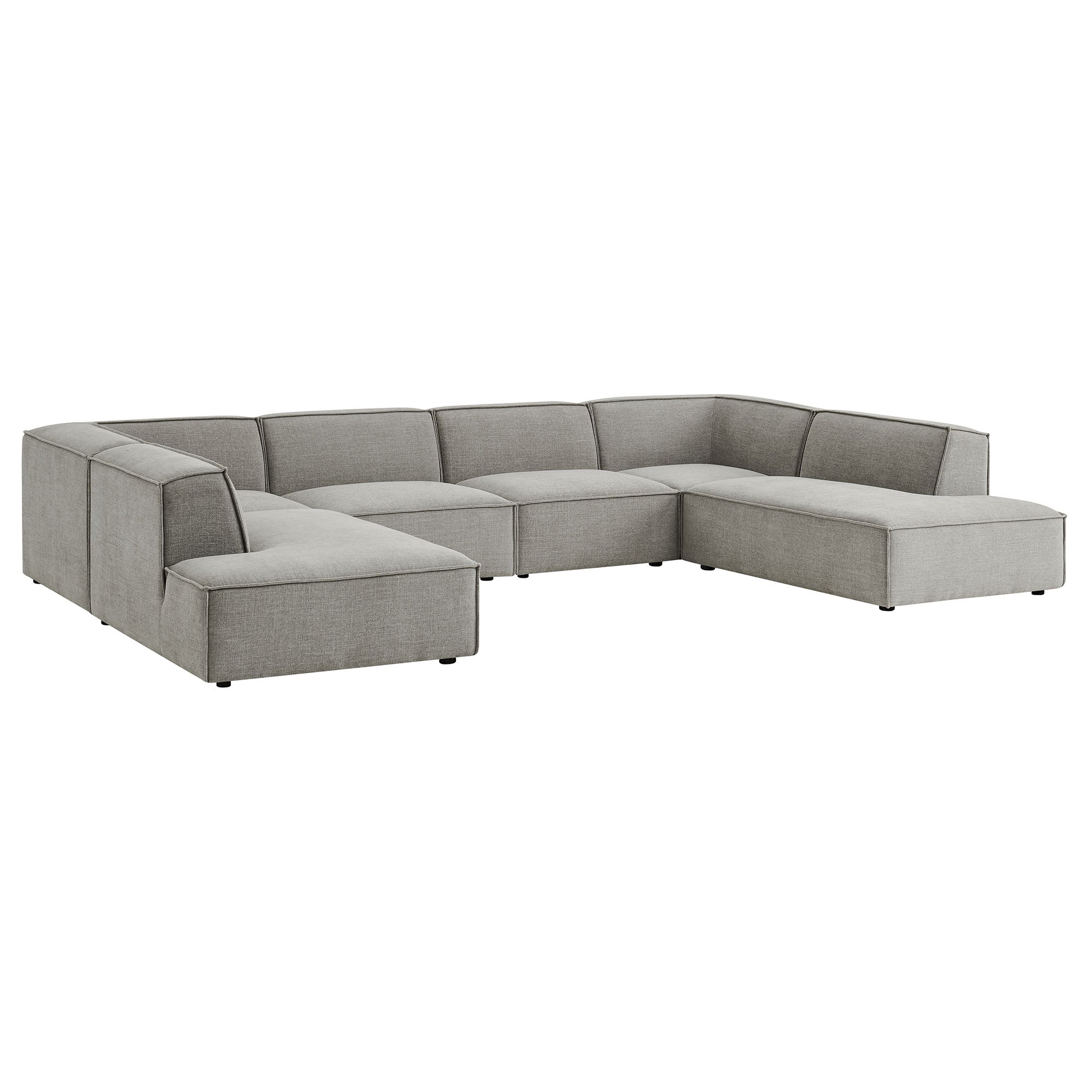 Restore 6-Piece Performance Fabric Upholstered U-Shaped Sectional Sofa - EEI-7415-PEW