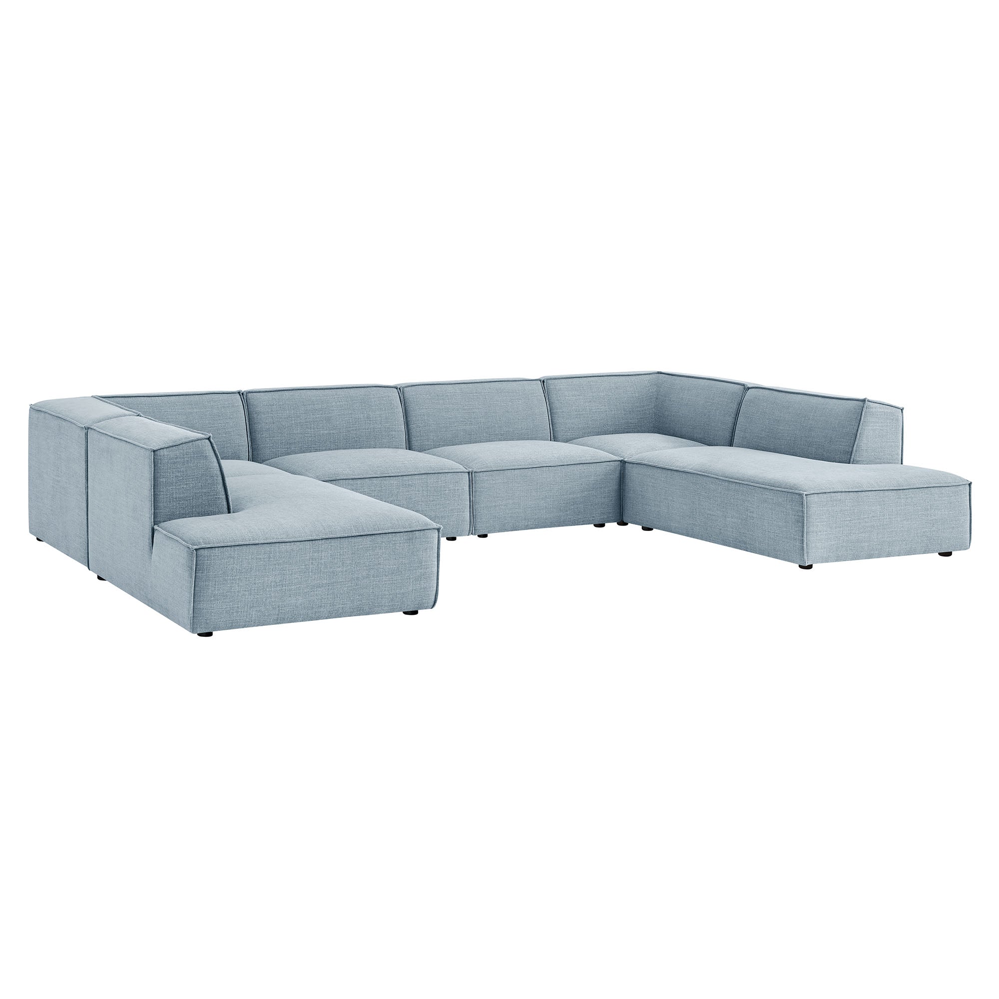 Restore 6-Piece Performance Fabric Upholstered U-Shaped Sectional Sofa - EEI-7415-SKY