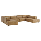 Restore 6-Piece Vegan Leather U-Shaped Armless Sectional Sofa