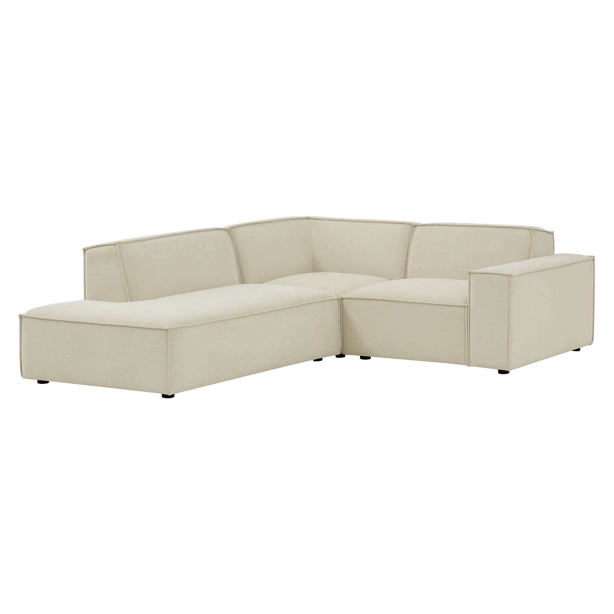 Restore 3-Piece Performance Fabric Upholstered Modular L-Shaped Sectional Sofa