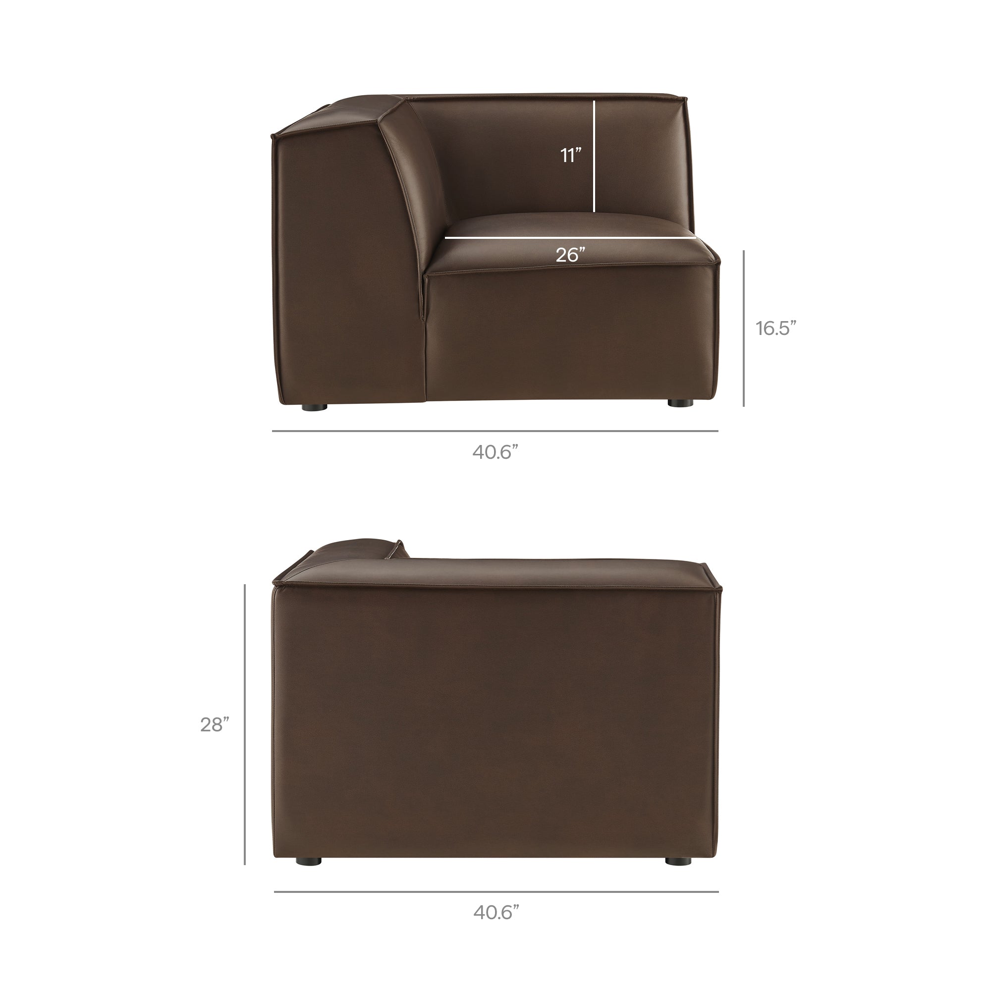 Restore 3-Piece Vegan Leather Modular L-Shaped Sectional Sofa
