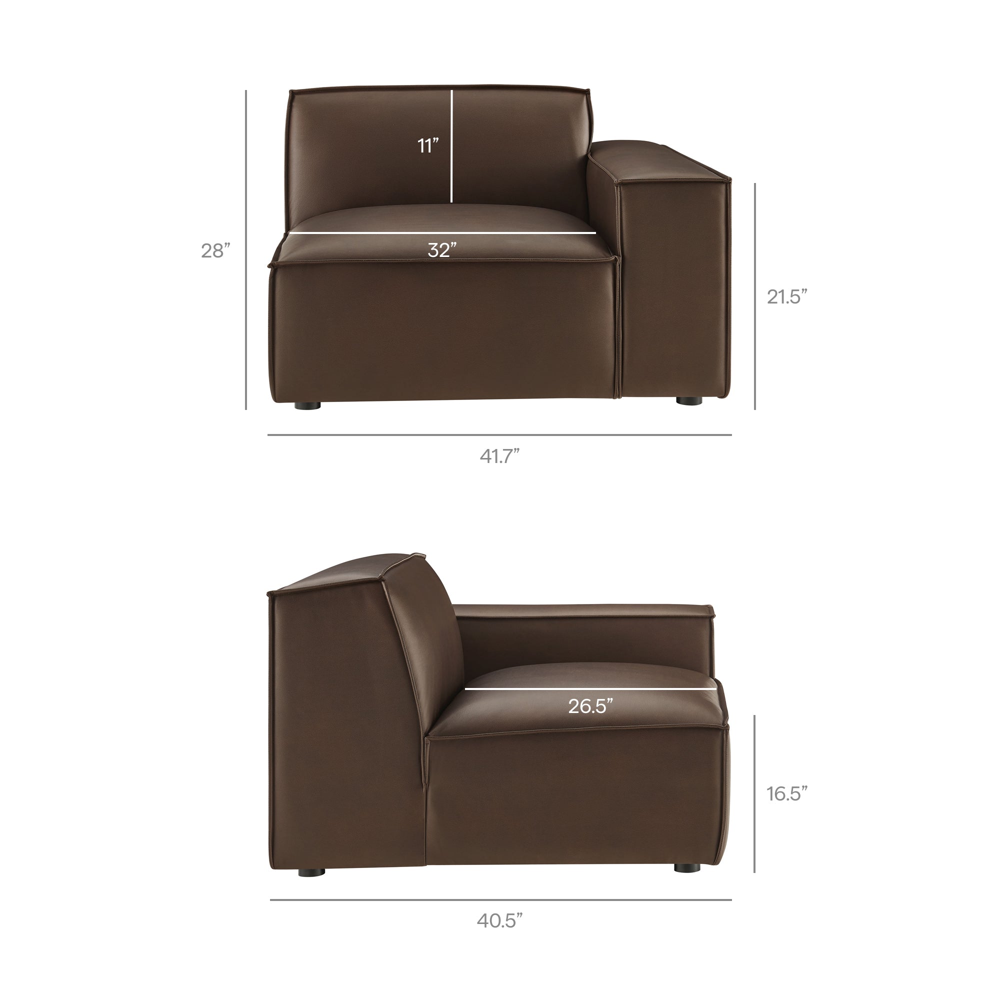 Restore 3-Piece Vegan Leather Modular L-Shaped Sectional Sofa
