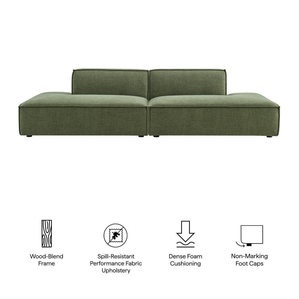 Restore 2-Piece Performance Fabric Upholstered Modular Loveseat