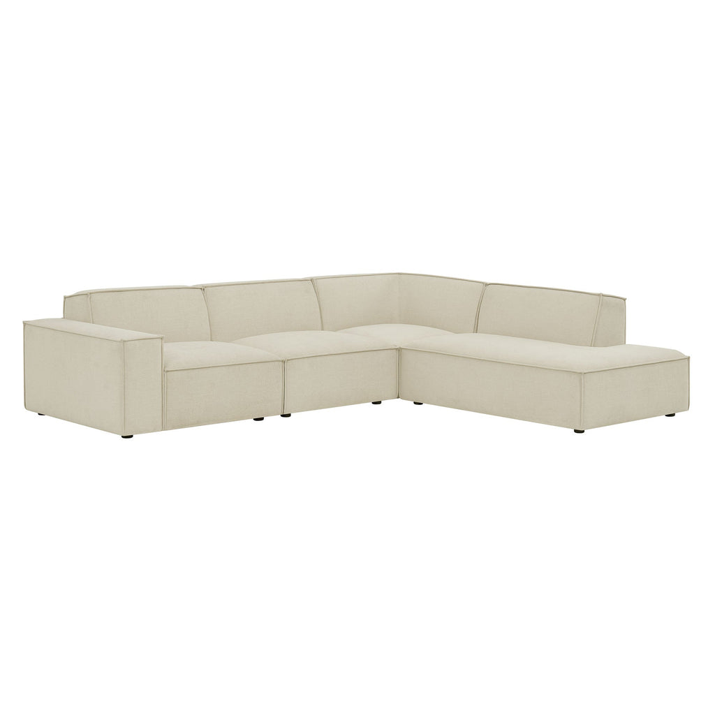 Restore 4-Piece Performance Fabric Upholstered Modular L-Shaped Sofa